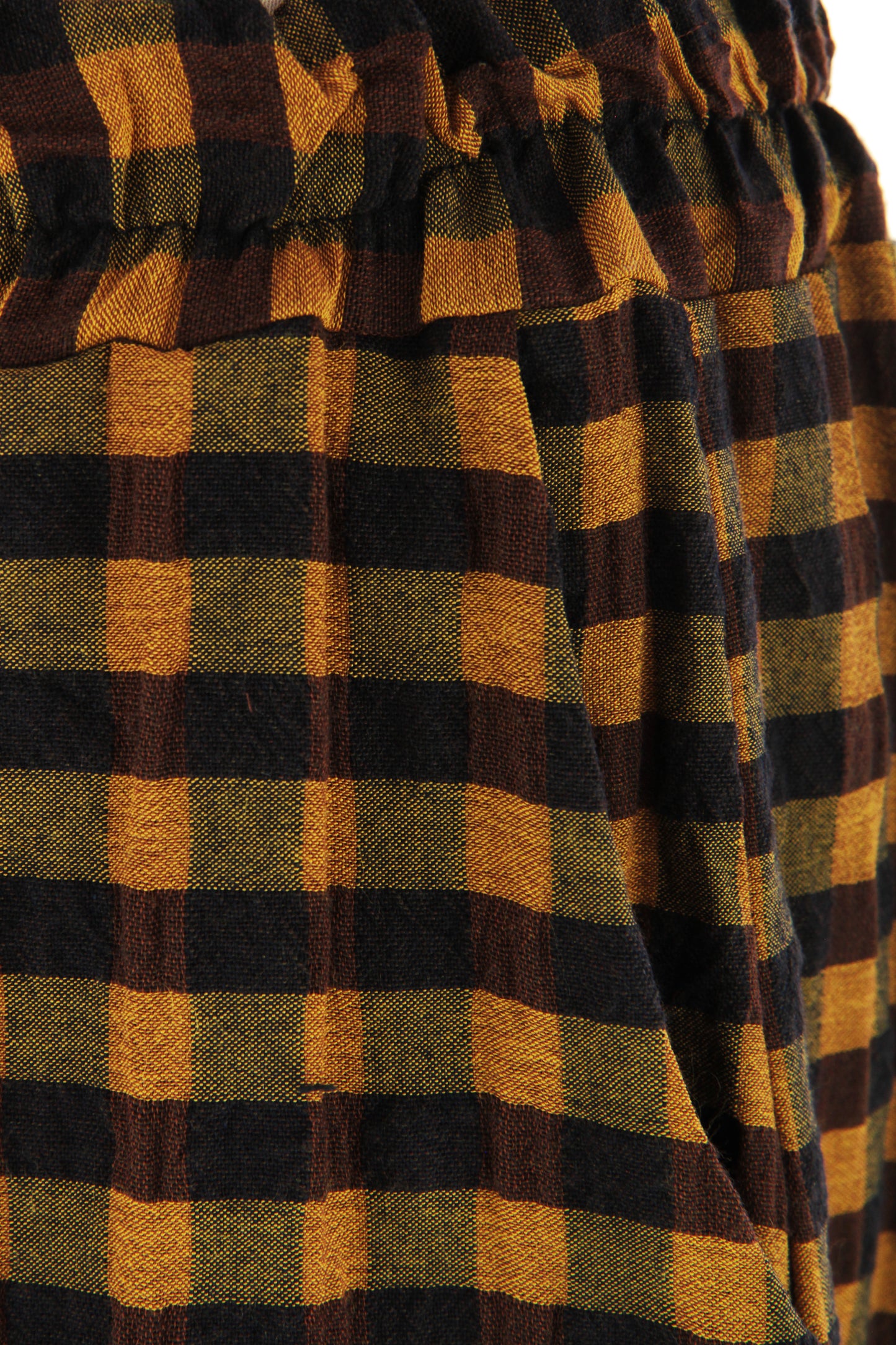 Woven Check Barrel Leg Trouser