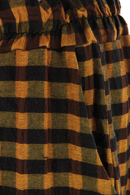 Woven Check Barrel Leg Trouser