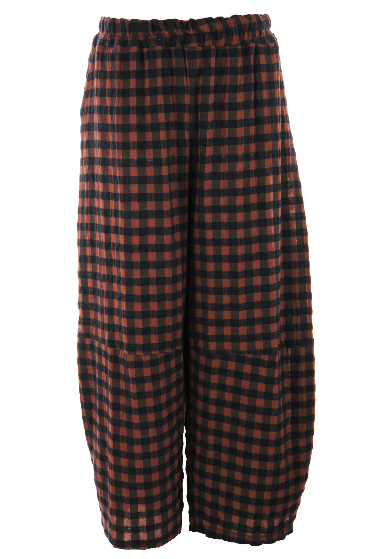 Woven Check Barrel Leg Trouser