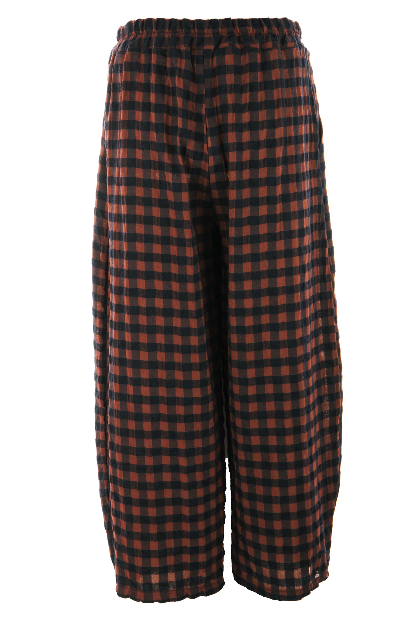 Woven Check Barrel Leg Trouser