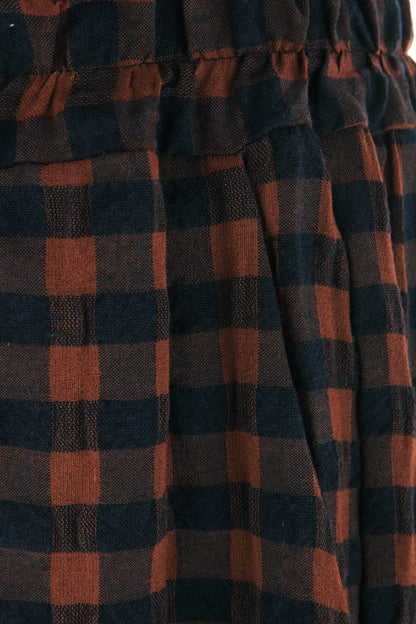 Woven Check Barrel Leg Trouser