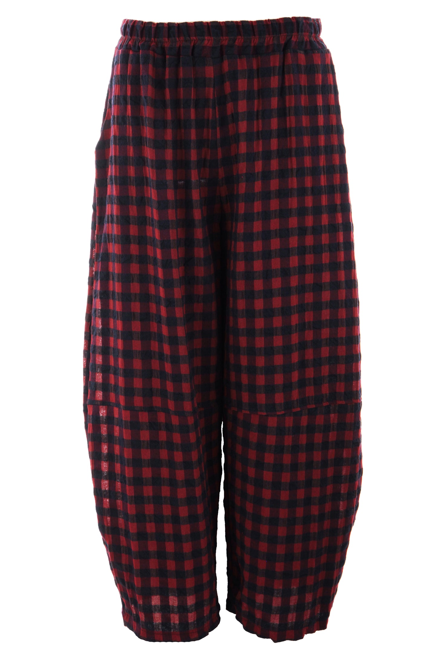Woven Check Barrel Leg Trouser