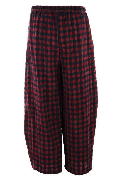 Woven Check Barrel Leg Trouser
