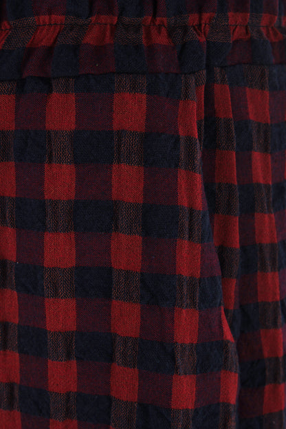 Woven Check Barrel Leg Trouser