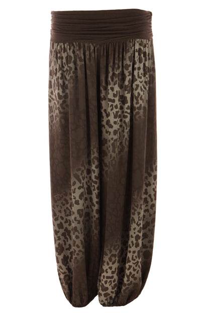 Abstract Leopard Print Harem Trouser