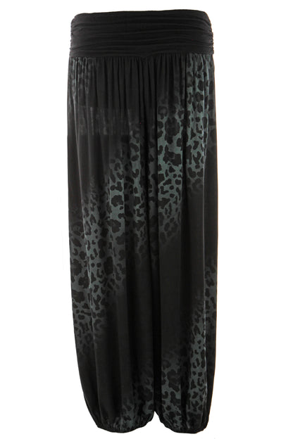 Abstract Leopard Print Harem Trouser