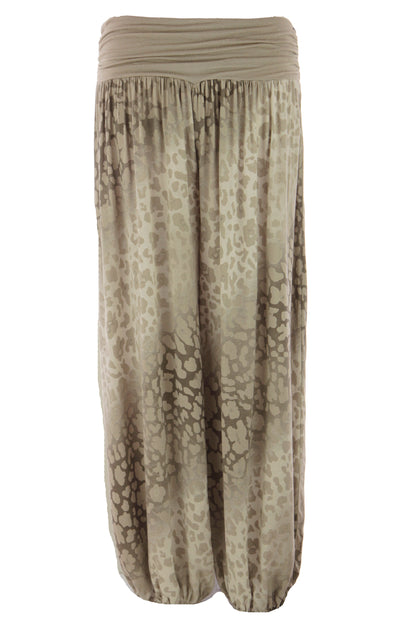 Abstract Leopard Print Harem Trouser