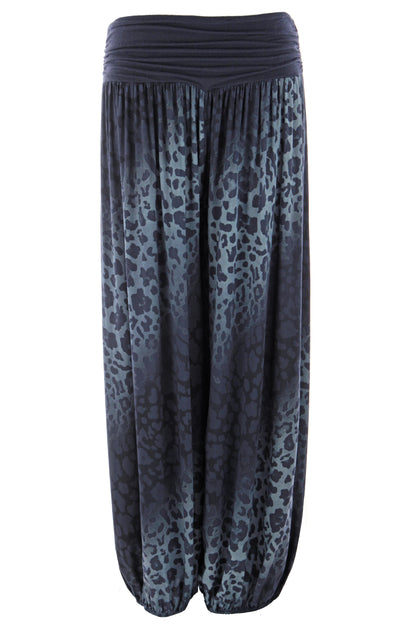 Abstract Leopard Print Harem Trouser