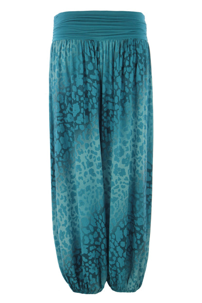 Abstract Leopard Print Harem Trouser