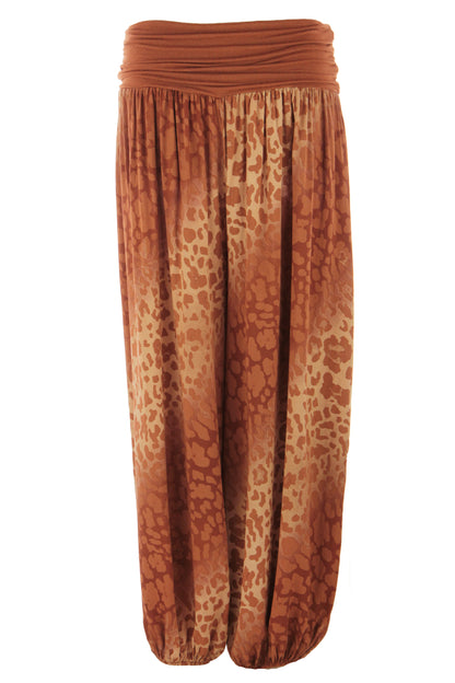 Abstract Leopard Print Harem Trouser