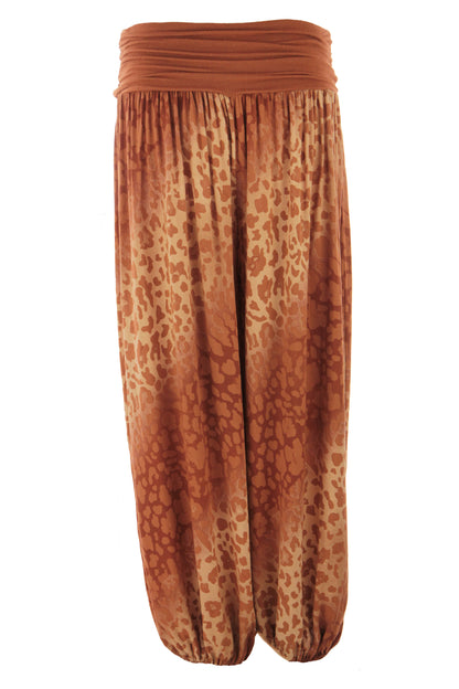 Abstract Leopard Print Harem Trouser
