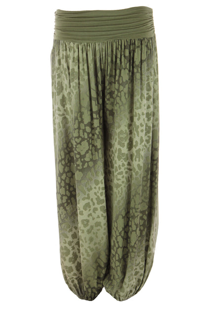 Abstract Leopard Print Harem Trouser