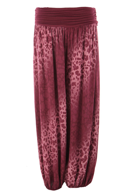 Abstract Leopard Print Harem Trouser