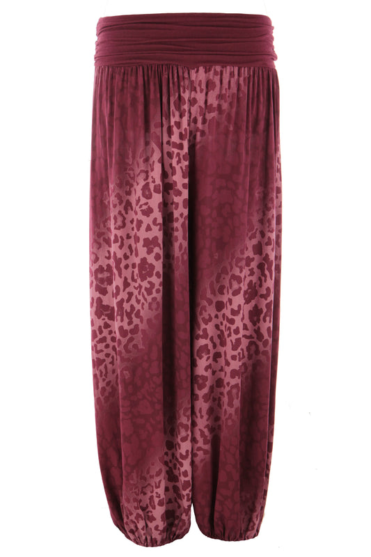 Abstract Leopard Print Harem Trouser