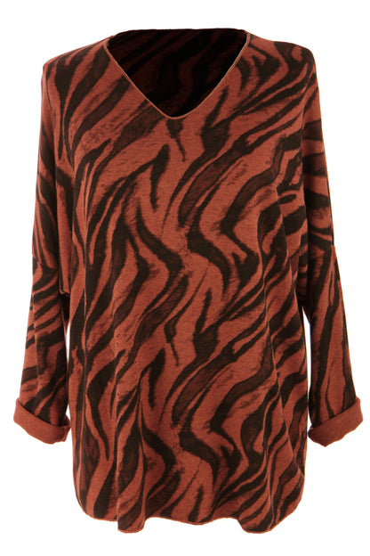Zebra Print Lightweight Jumper