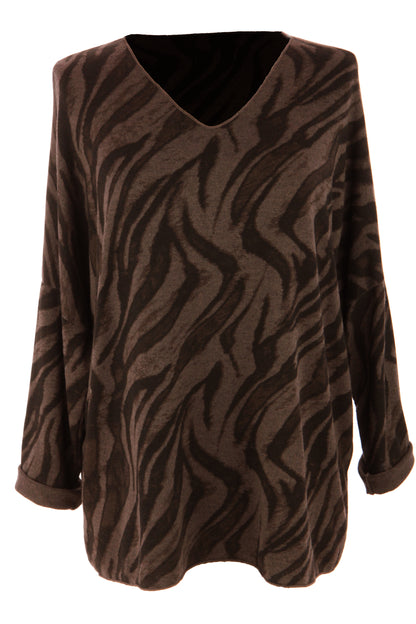 Zebra Print Lightweight Jumper