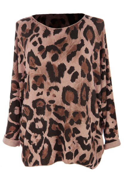 Leopard Print Lightweight Jumper