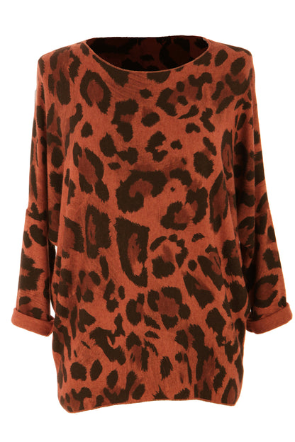 Leopard Print Lightweight Jumper
