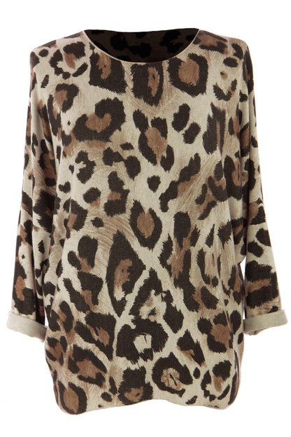 Leopard Print Lightweight Jumper