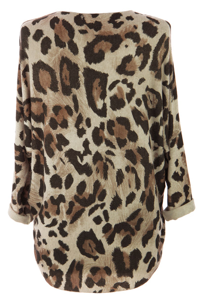 Leopard Print Lightweight Jumper