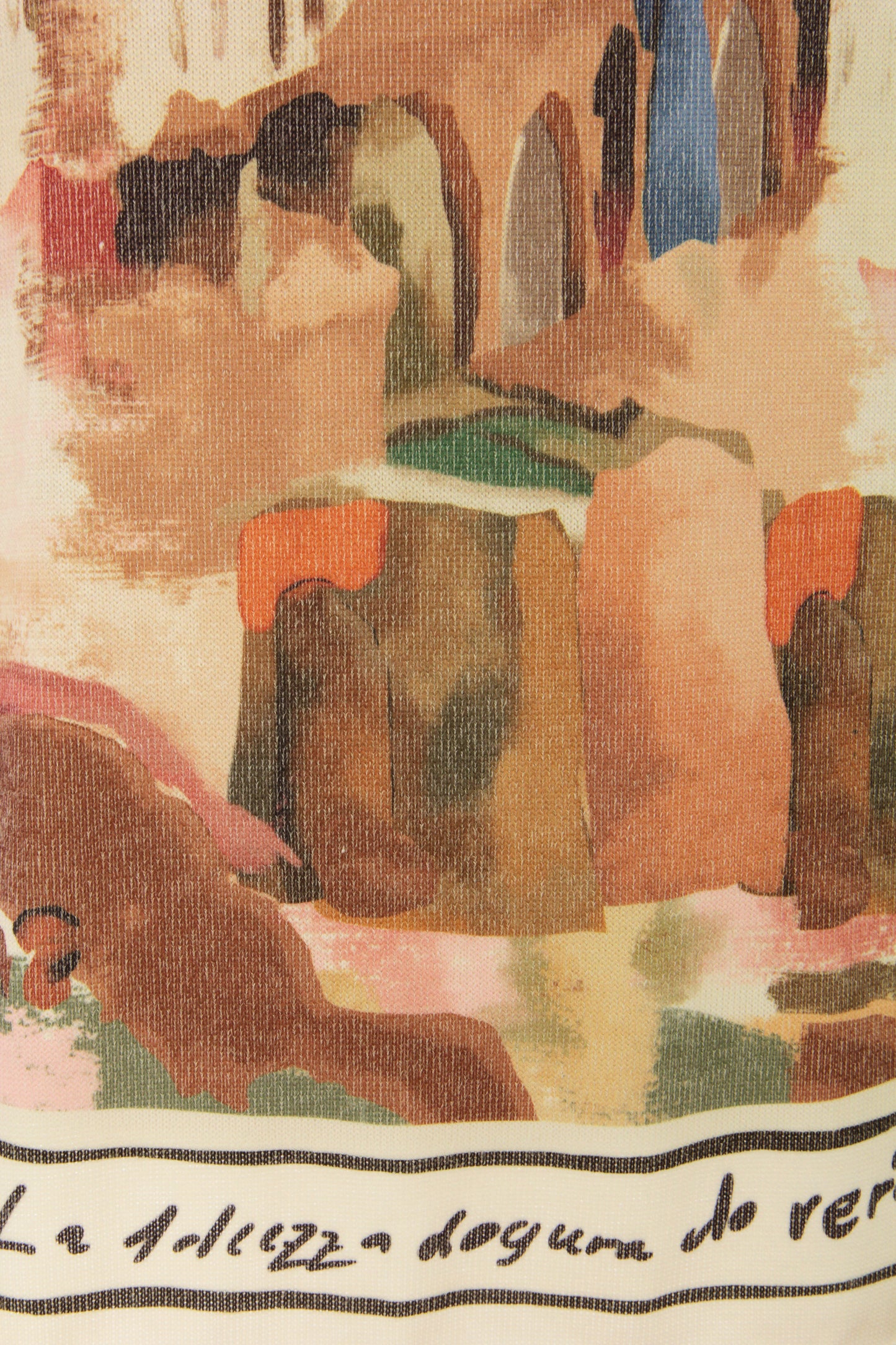 Watercolour Landscape Print Knit Jumper