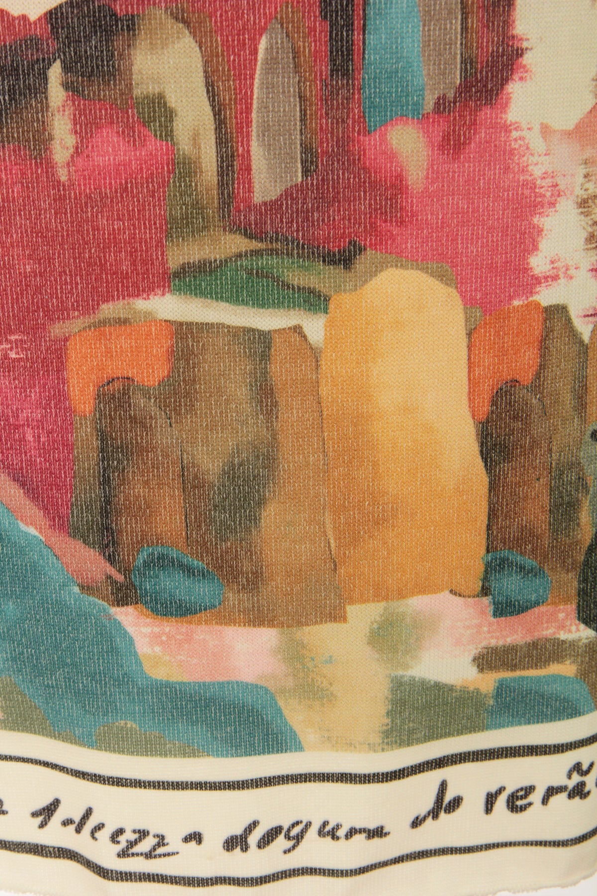 Watercolour Landscape Print Knit Jumper