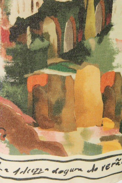 Watercolour Landscape Print Knit Jumper