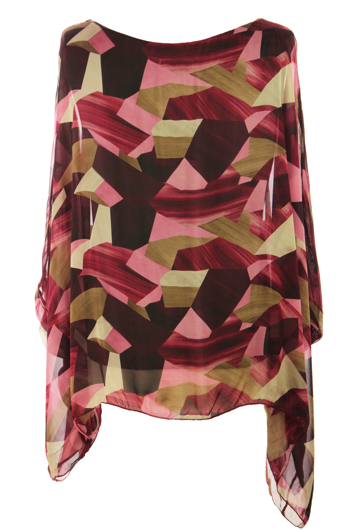 Geometric Print Silk Blouse