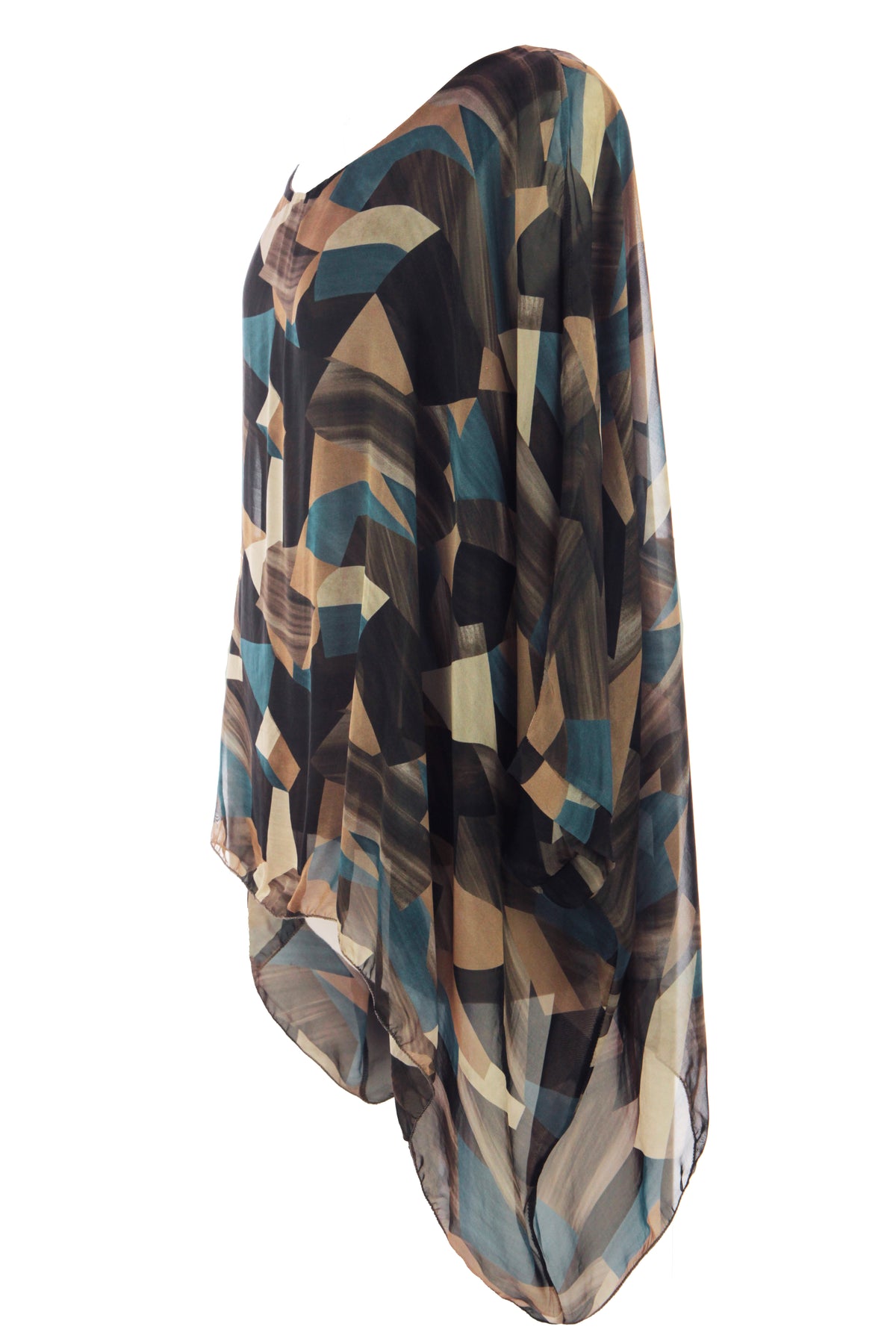 Geometric Print Silk Blouse