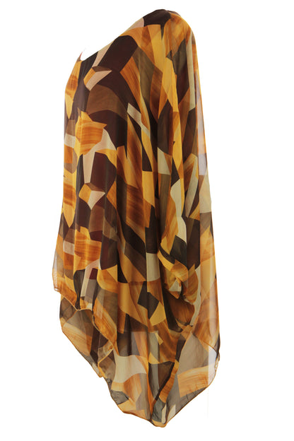 Geometric Print Silk Blouse