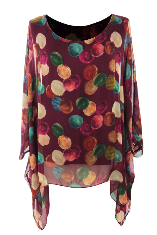 Spot Print Silk Blouse