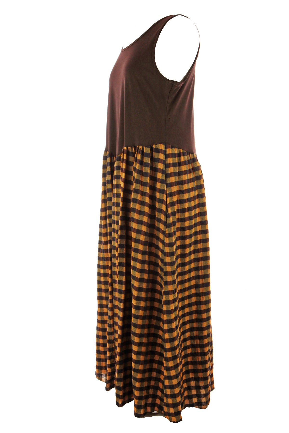 Sleeveless Gingham Midi Dress
