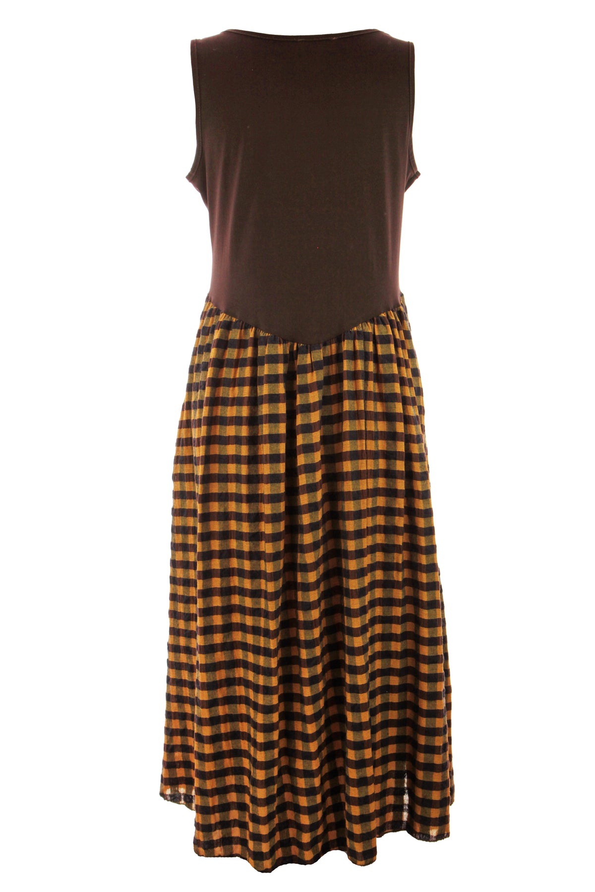 Sleeveless Gingham Midi Dress