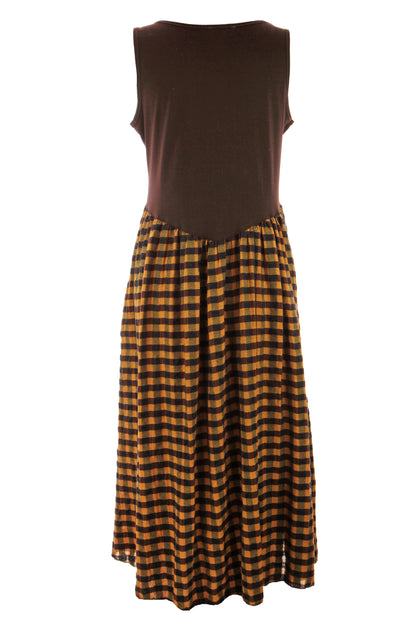 Sleeveless Gingham Midi Dress