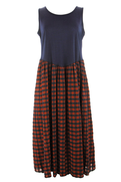 Sleeveless Gingham Midi Dress
