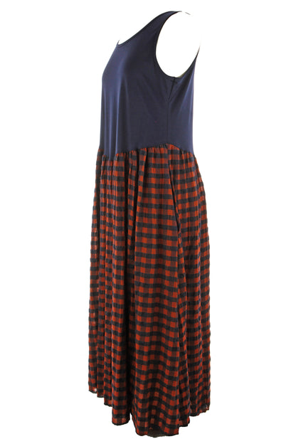 Sleeveless Gingham Midi Dress