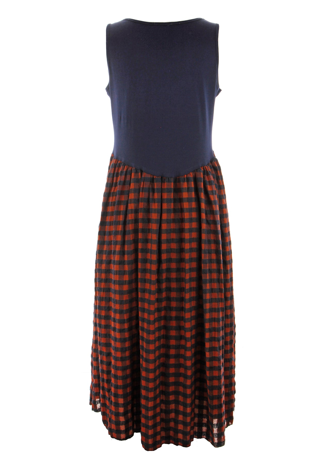 Sleeveless Gingham Midi Dress