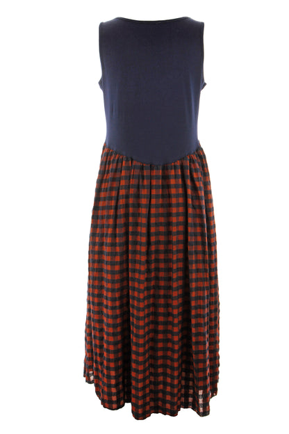 Sleeveless Gingham Midi Dress