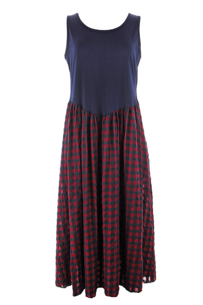Sleeveless Gingham Midi Dress