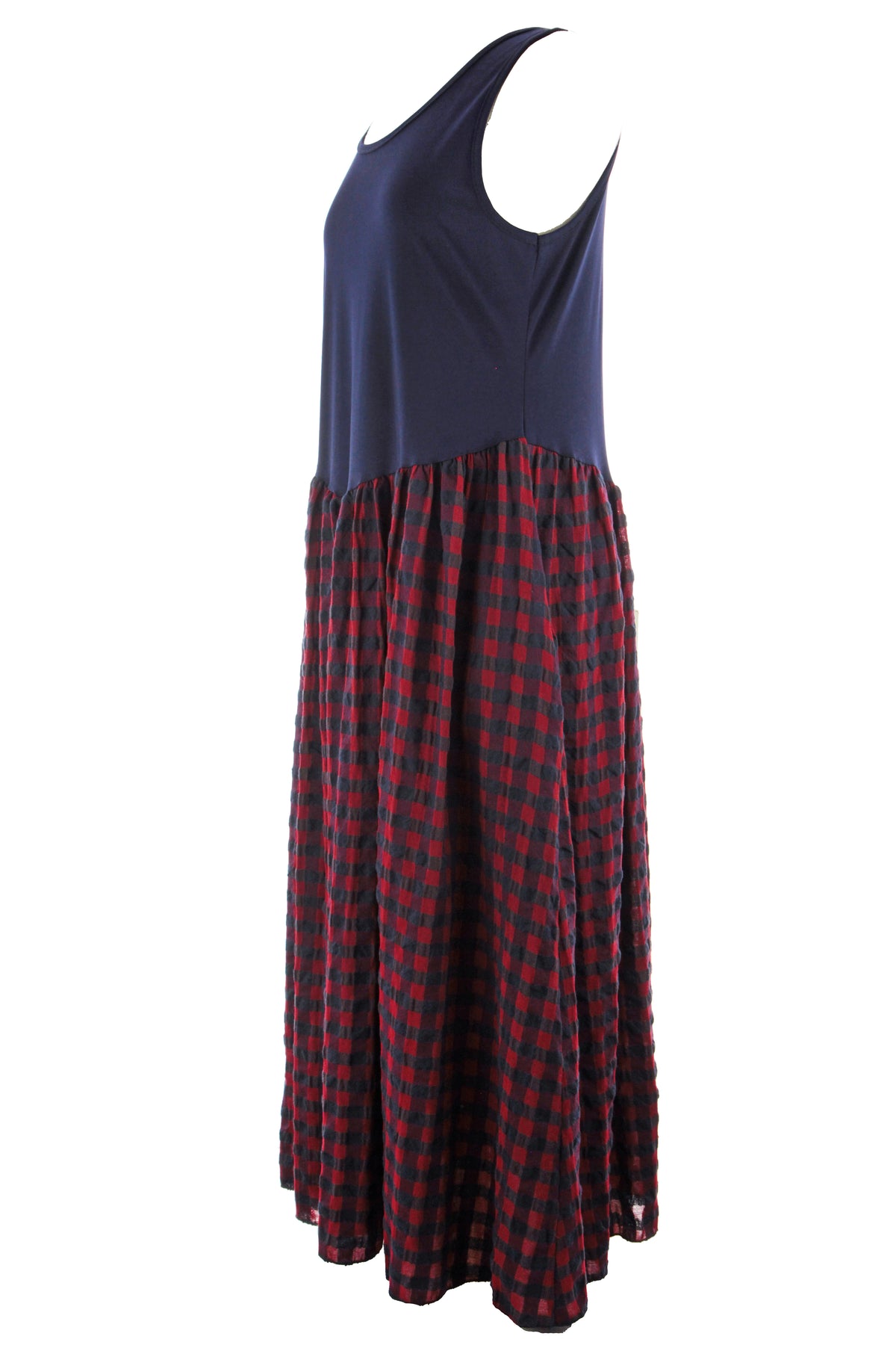 Sleeveless Gingham Midi Dress