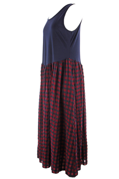Sleeveless Gingham Midi Dress