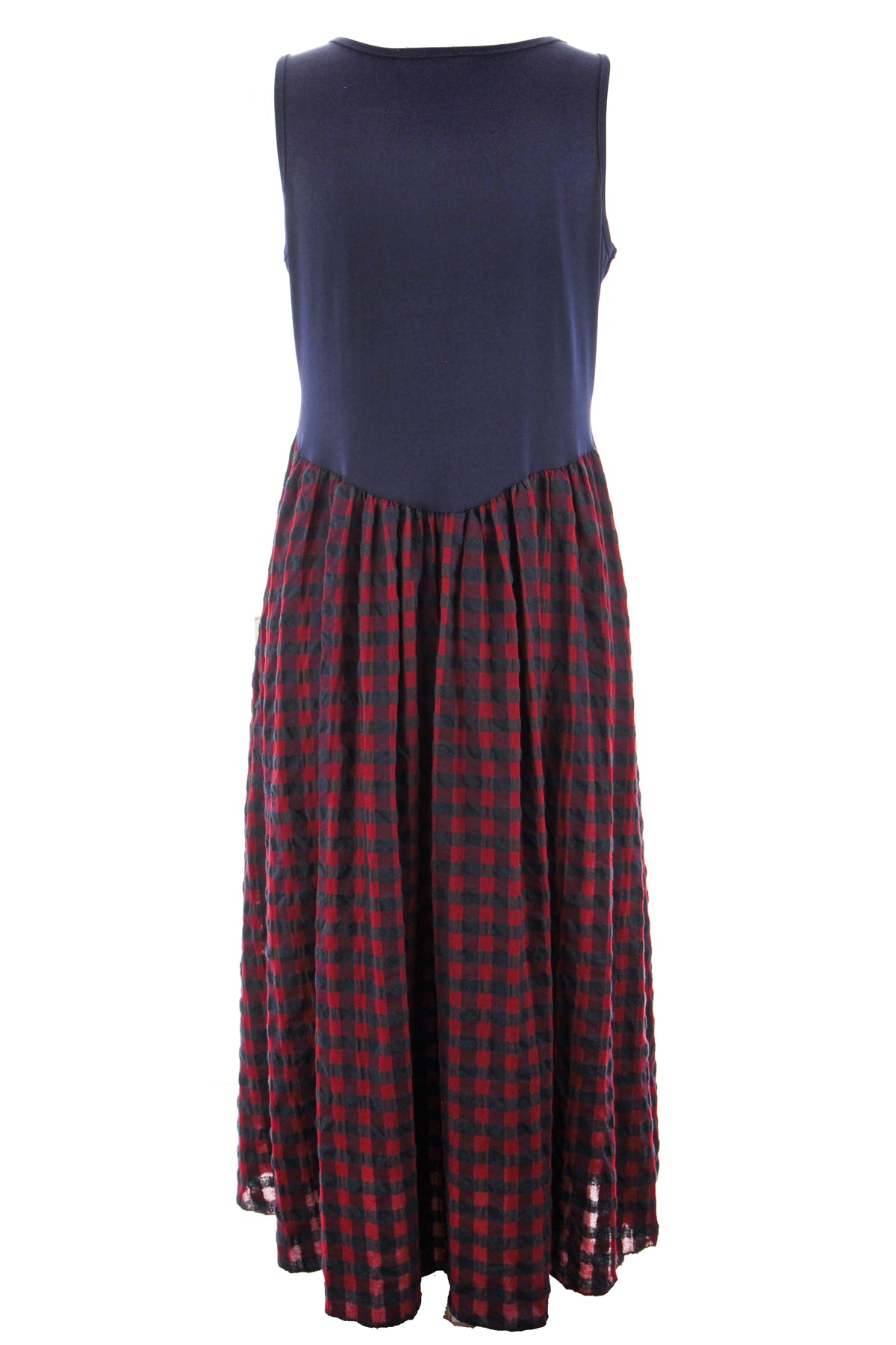Sleeveless Gingham Midi Dress