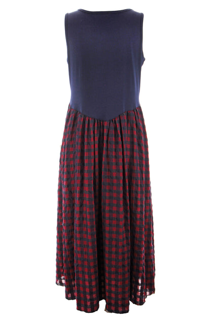 Sleeveless Gingham Midi Dress