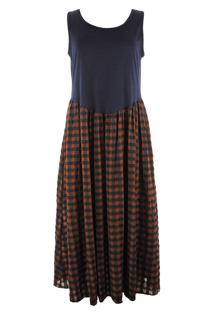 Sleeveless Gingham Midi Dress