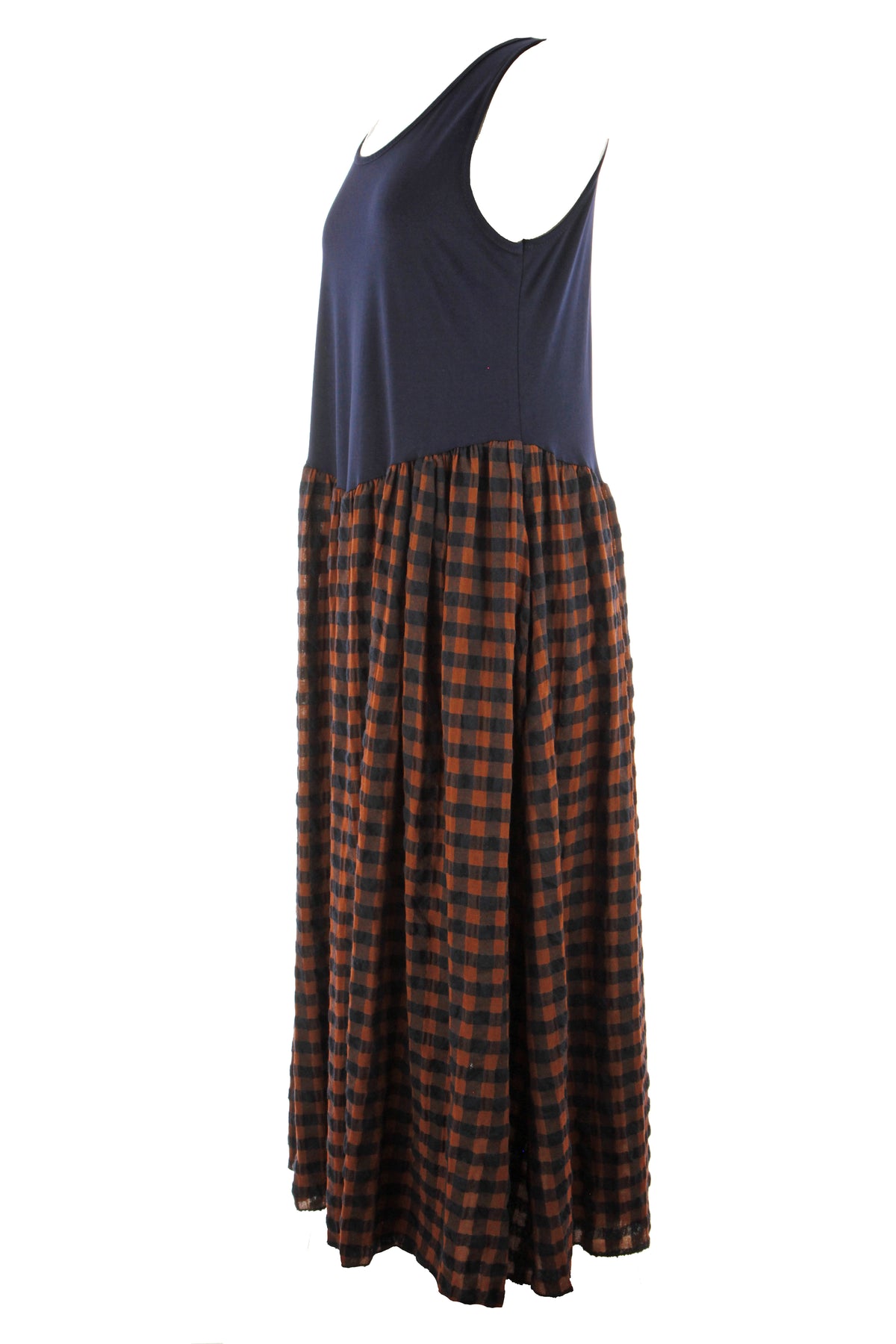 Sleeveless Gingham Midi Dress