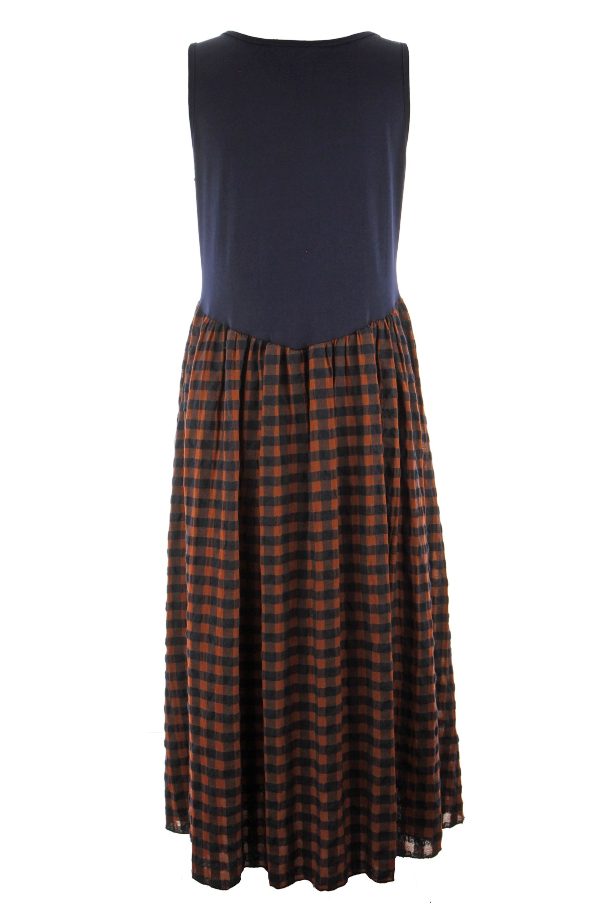 Sleeveless Gingham Midi Dress