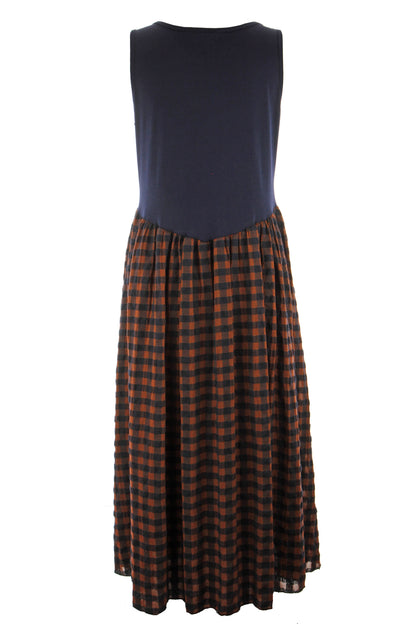 Sleeveless Gingham Midi Dress