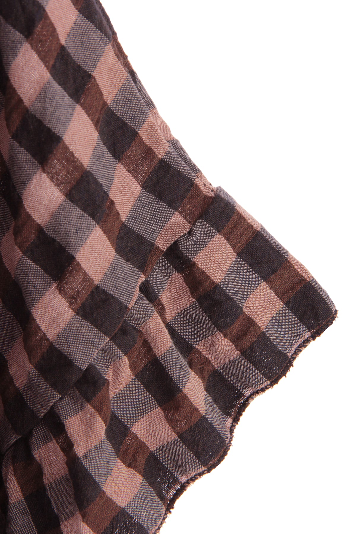 Check Ruffle Hem Cotton Top