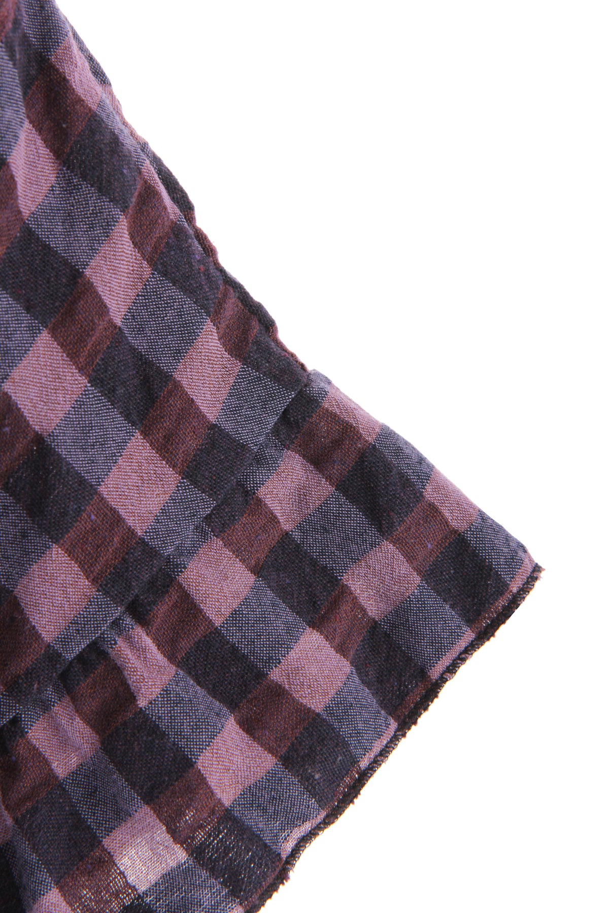 Check Ruffle Hem Cotton Top