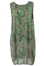 Load image into Gallery viewer, Sleeveless 2 Pocket Palm Print Dress

